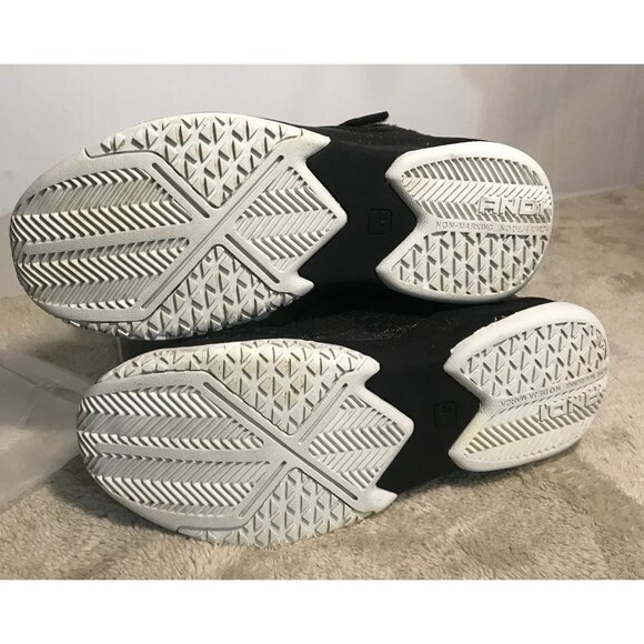 AND1 Size 6 Boys Basketball Shoes Black Gold Mid Top Hook & Loop - Picture 11 of 13